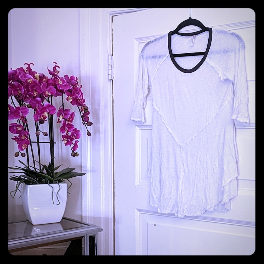 Free People white and black tunic